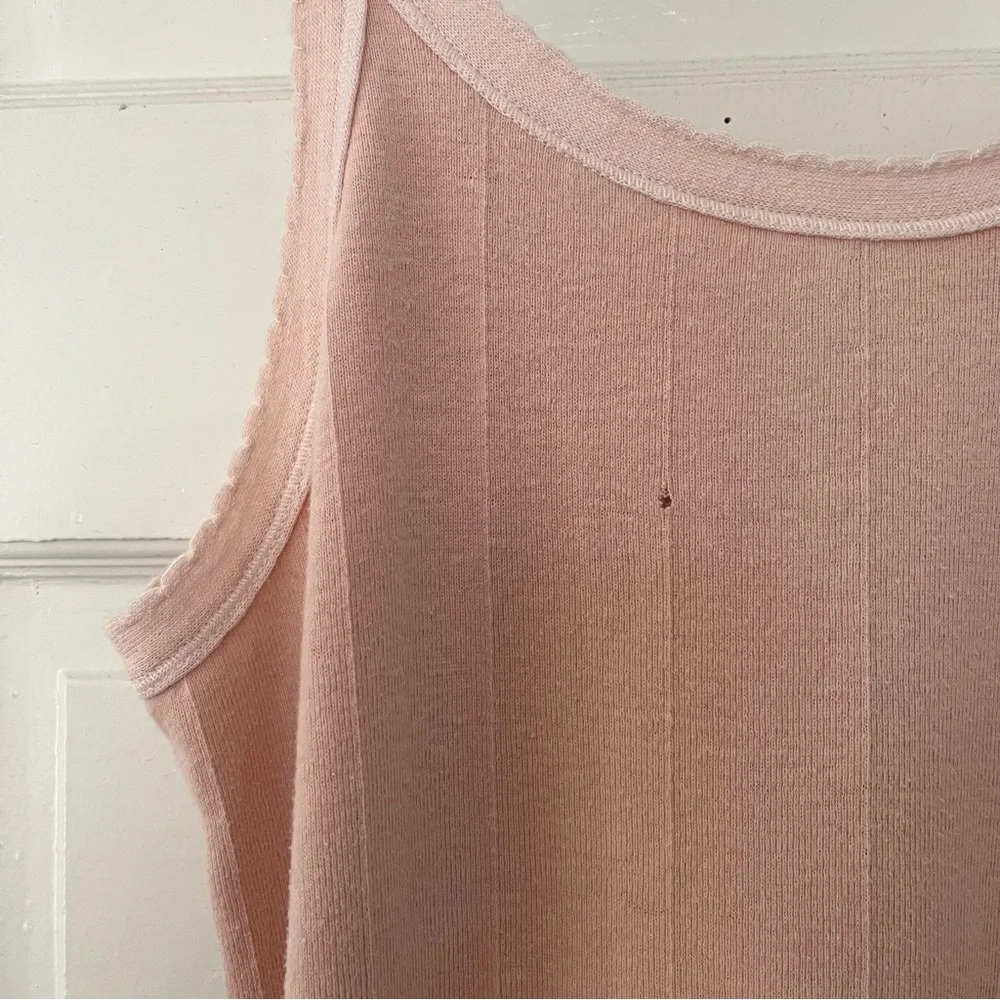 70s/80s Vintage Pink Cotton Slip Dress USA Made - Picture 6 of 7